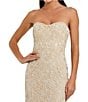 Mac Duggal Strapless Beaded Lace Fitted Column Gown, Color:Beige - Image 3
