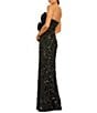 Mac Duggal Strapless Belted Bow Sequin Dress, Color:Black - Image 2
