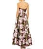 Mac Duggal Strapless Bottom Ruffle Floral Gown, Color:Olive Multi - Image 2