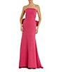 Mac Duggal Strapless Bow Back Crepe Aline Gown, Color:Hot Pink - Image 1