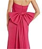 Mac Duggal Strapless Bow Back Crepe Aline Gown, Color:Hot Pink - Image 3