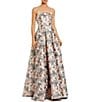 Mac Duggal Strapless Brocade A Line Gown - Image 1