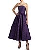 Mac Duggal Strapless Brocade A Line Midi Dress - Image 1