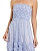 Mac Duggal Strapless Dotted Mesh A-Line Micro Ruffle Midi Dress, Color:Periwinkle - Image 3
