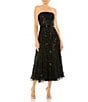Mac Duggal Strapless Embellished Mesh Tea Length Gown, Color:Black - Image 1