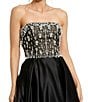 Mac Duggal Strapless Embellished Satin Gown, Color:Black Ivory - Image 3