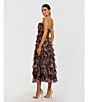 Mac Duggal Strapless Floral Print Micro Ruffle Midi Dress, Color:Black Multi - Image 5