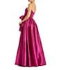 Mac Duggal Strapless Pleated Bodice Ruffle Front Taffeta Gown, Color:Hot Pink - Image 2