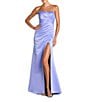 Mac Duggal Strapless Ruched Satin Sheath Gown - Image 1