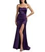 Mac Duggal Strapless Ruched Satin Sheath Gown - Image 1