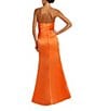Mac Duggal Strapless Ruched Satin Sheath Gown, Color:Sherbert - Image 2
