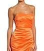 Mac Duggal Strapless Ruched Satin Sheath Gown, Color:Sherbert - Image 3