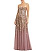 Mac Duggal Strapless Sequin Ombre Mesh Evening Gown - Image 1