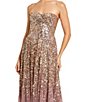 Mac Duggal Strapless Sequin Ombre Mesh Evening Gown - Image 3