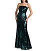 Mac Duggal Strapless Sequin Sheath Gown - Image 1