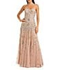Mac Duggal Strapless Sweetheart Multi Color Beaded Mesh Sheath Gown, Color:Light Rose - Image 1