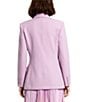 Color:Orchid - Image 2 - Stretch Crepe Notch Lapel Collar Flap Pocket Long Sleeve Double Breasted Blazer