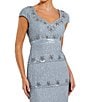 Mac Duggal Sweetheart Neck Cap Sleeve Teired Sequin Column Gown - Image 3