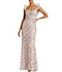 Mac Duggal Sweetheart Neck Ruffle Shoulder Floral Embroidered Column Gown, Color:Pastel Multi - Image 1