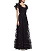 Mac Duggal Sweetheart Neck Short Sleeve Micro Ruffle Tiered Gown - Image 4