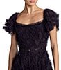 Mac Duggal Sweetheart Neck Short Sleeve Micro Ruffle Tiered Gown - Image 5