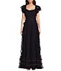 Mac Duggal Sweetheart Neck Short Sleeve Micro Ruffle Tiered Gown - Image 1