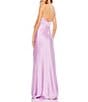 Mac Duggal Sweetheart Strapless Rhinestone Trim Bow Front Satin Charmeuse Column Gown, Color:Lilac - Image 2