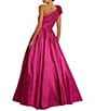 Mac Duggal Taffeta Faille One-Shoulder Neck Sleeveless Bow Detail Gown, Color:Fuschia - Image 2