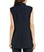 Mac Duggal Tailored Crepe V-Neck Sleeveless Flap Pocket Button Front Vest, Color:Navy - Image 2