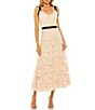 Mac Duggal Thin Beaded Bow Strap Multi Ruffle Lace Dress - Image 1