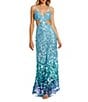 Mac Duggal Thin Strap Cut Out Ombre Sequin Gown, Color:Ice Blue - Image 1