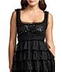 Mac Duggal Tulle Sleeveless Ruffle Mini Dress - Image 3