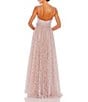 Mac Duggal V-Neck Beaded Bow Waist Embellished Mesh A-Line Gown, Color:Rose - Image 2