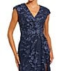 Mac Duggal V Neck Embroidered Mesh A Line Gown, Color:Midnight - Image 3