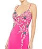 Mac Duggal V-Neck Floral Beaded Jersey Column Gown, Color:Candy Pink - Image 3
