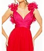 Mac Duggal V-Neck Ruffle Tiered Cut Out Gown, Color:Red Pink - Image 3