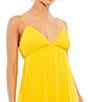 Color:Marigold - Image 3 - V-Neck Spaghetti Strap A-Line Mini Dress