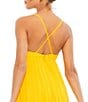 Color:Marigold - Image 4 - V-Neck Spaghetti Strap A-Line Mini Dress