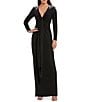 Mac Duggal V-Neck Twist Front Beaded Shoulder Jersey Gown - Image 1