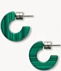 MACHETE Muse Malachite Puffy Hoop Earrings, Color:Malachite - Image 1