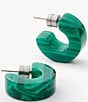 MACHETE Muse Malachite Puffy Hoop Earrings, Color:Malachite - Image 2