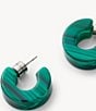 MACHETE Muse Malachite Puffy Hoop Earrings, Color:Malachite - Image 3
