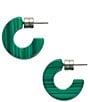 MACHETE Muse Malachite Puffy Hoop Earrings - Image 1