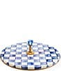 MacKenzie-Childs MacKenize-Childs Check Cheese Course, Color:Royal - Image 1