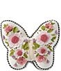 MacKenzie-Childs Butterfly Shaped Floral Throw Pillow - Image 1