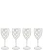MacKenzie-Childs Check Acrylic Wine Goblets, Set of 4 - Image 1
