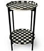MacKenzie-Childs Check Enamel 2-Tier Cocktail Side Table - Image 1