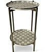 MacKenzie-Childs Check Enamel 2-Tier Cocktail Side Table - Image 2