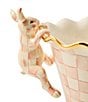 MacKenzie-Childs Outdoor Garden Collection Check Funny Bunny Pot Climber Decorative Figurine - Image 4