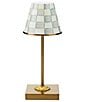 MacKenzie-Childs Check LED Rechargeable Cafe Table Lamp, Color:Sterling - Image 1